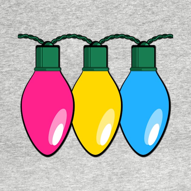 Pansexual Pride Christmas Lights by wheedesign